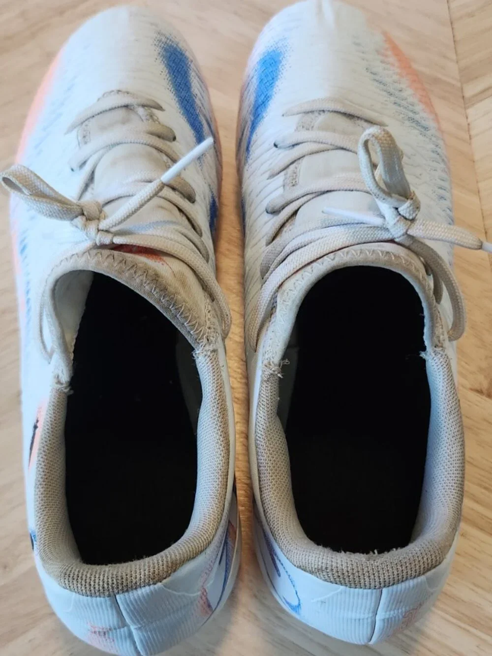 Puma Future Match FG/AG Soccer Cleats White Coral Blue Men's Size 8